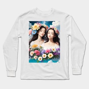 Celestial Blooms: Flowers in the Sky Long Sleeve T-Shirt
